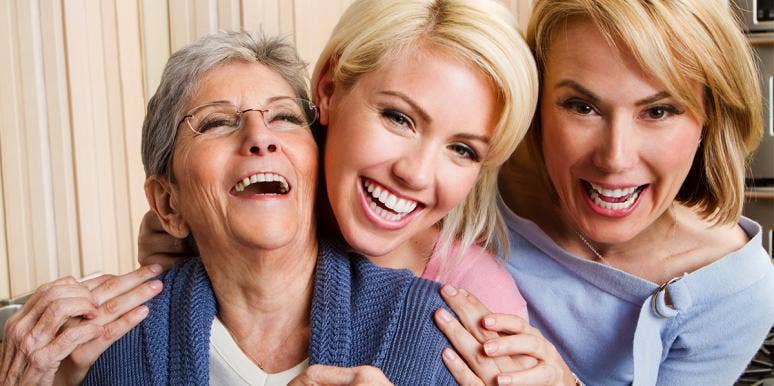 I Brought My Mom And Grandma As Wing Women On A Blind Date three generations of women posing for photo