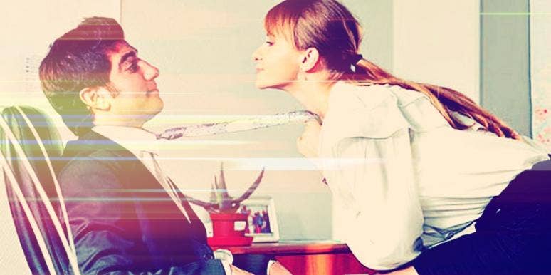 couple flirting at the office couple flirting at the office