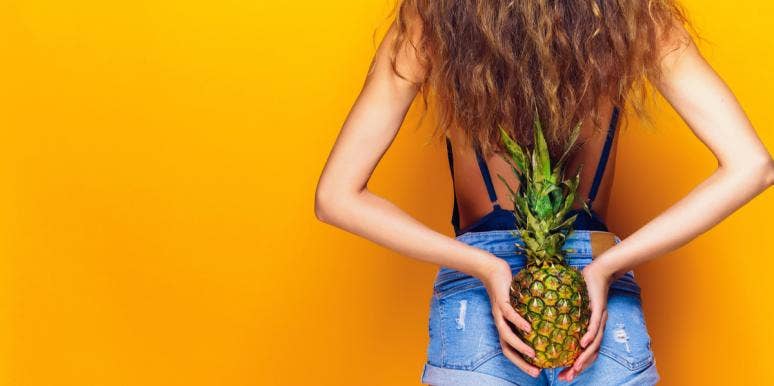 woman with pineapple