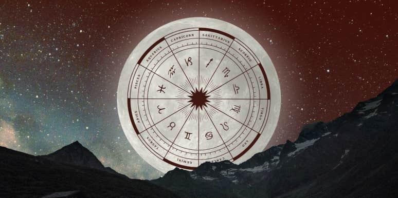 full moon, zodiac wheel