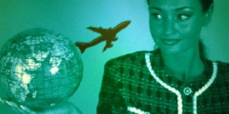 When A Relationship Turns Long-Distance Woman holding globe and plane