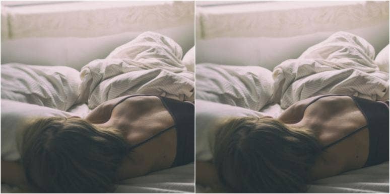 healing feminine energy woman lying in bed