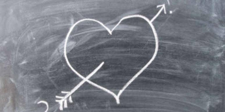 heart on a blackboard