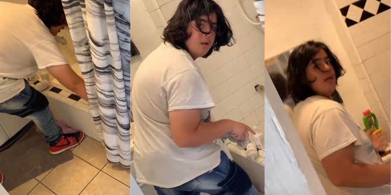 TikTok Video Shows Man Making Home Intruder Clean Bathroom To Avoid Police Involvement Home Intruder TikTok