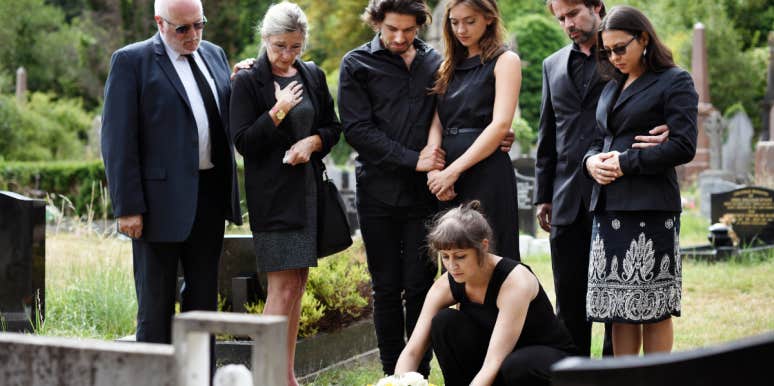 Man Called Out By Siblings For Refusing To Plan Homophobic Mother’s Funeral Family at a funeral