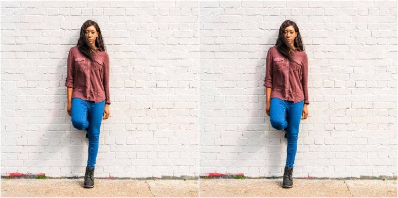 how childhood affects relationships mirrored image of woman leaning against brick wall