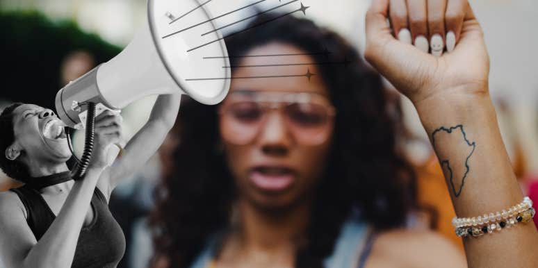 Woman finding her voice and power to speak out
