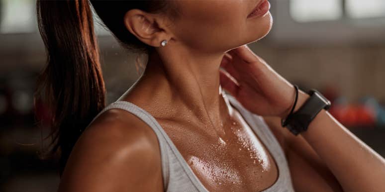 woman sweating
