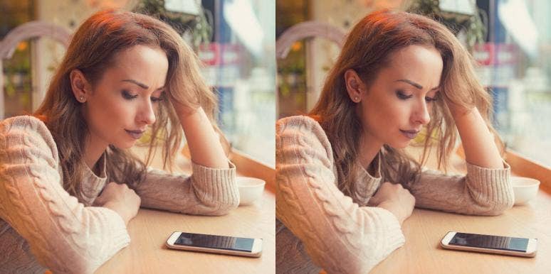 How To Tell Someone You’re Not Interested Firmly But Kindly woman looking at cell phone