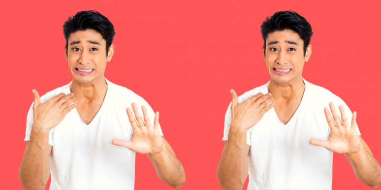 man signaling for you to stop talking before you say something you'll regret