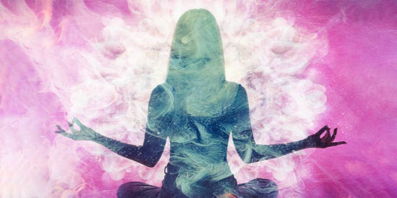 How To Be More Psychic & Tap Into Your Psychic Abilities In 10 Steps woman ohm meditation