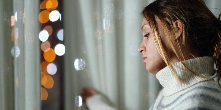 Don't Let People Stay In Your Life Longer Than They Deserve woman looking out window
