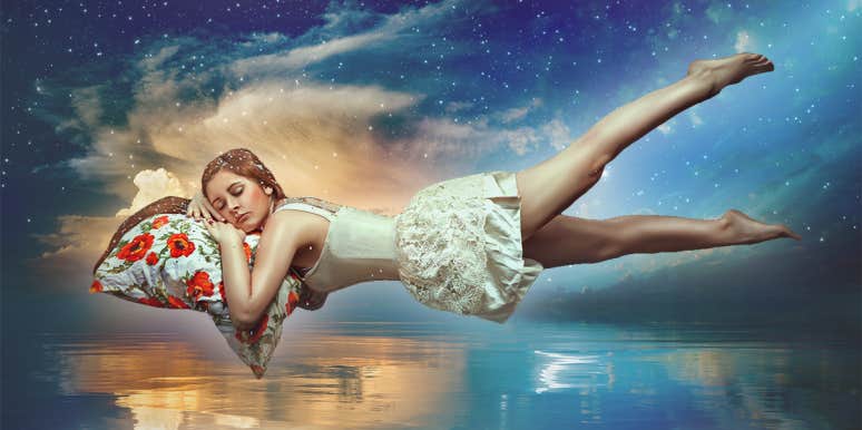 What Is Lucid Dreaming & How To Control Your Dreams To Avoid Nightmares person floating in bed