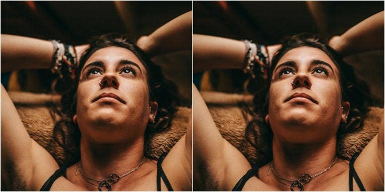 how to forgive yourself mirror image of woman with arms crossed behind her