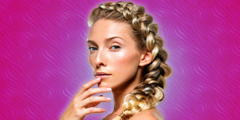 woman with a french braid