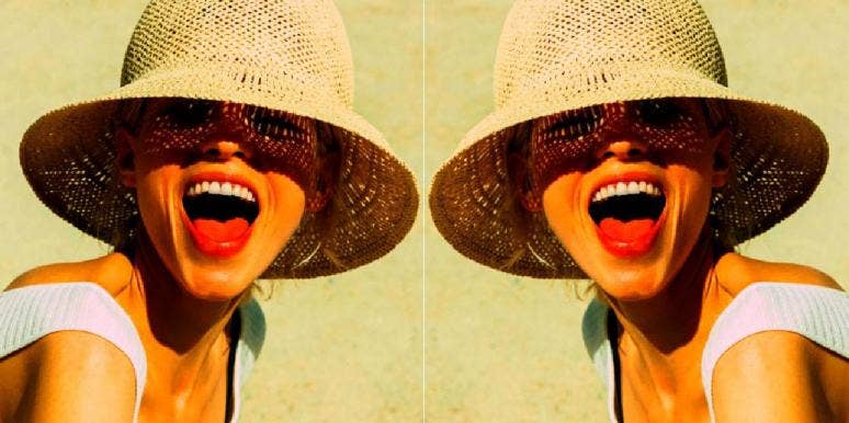 How To Give Amazing Head Using The Best Expert Blowjob Tips mirror image of woman in hat with her mouth open