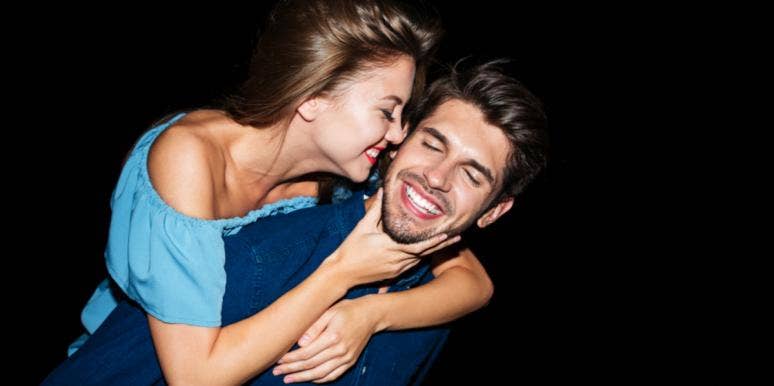 7 Ways To Manipulate Your Way Into His Heart Forever woman grabbing mans face on his back
