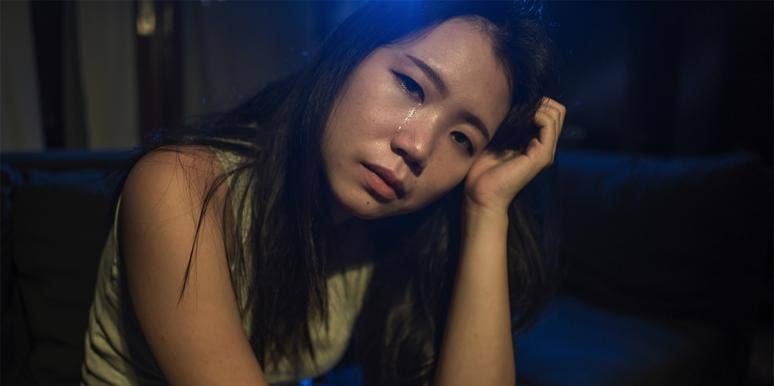 How To Stop Yourself From Crying — 14 Tips To Control The Tears Quickly sad Asian woman crying