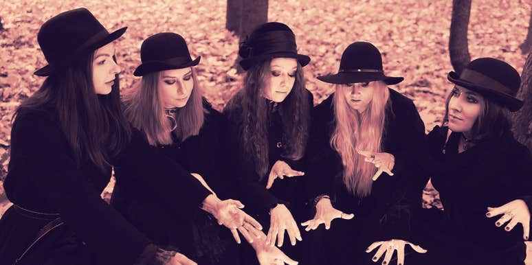 coven gathering in the woods