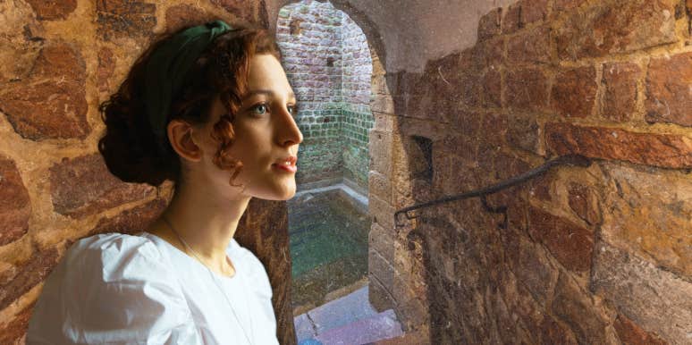 Jewish woman inside Mikvah