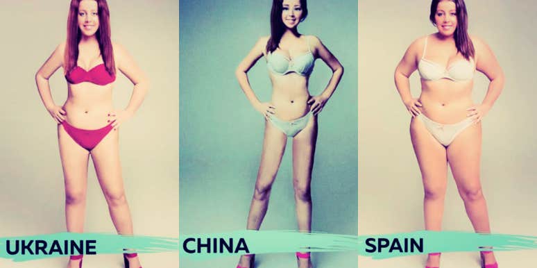 What perfect female body types look like in Ukraine, China and Spain