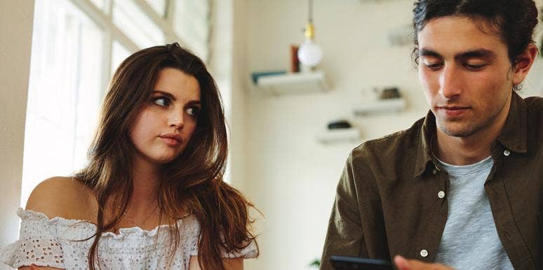 What It Means When A Guy Doesn't Make An Effort upset women looking at a man