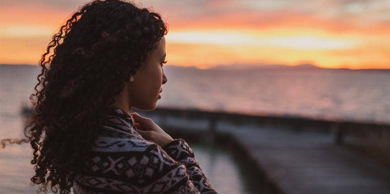 I’m Not Brave, I’m Human woman looking at sunset
