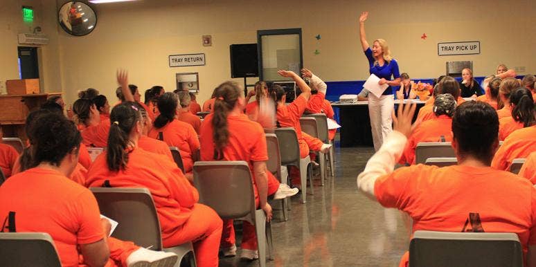 inmates in a classroom