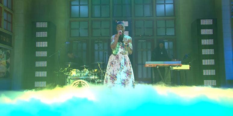 Why Kid Cudi's SNL Dress Helps Redefine Black Masculinity Kid Cudi performing Sad People on Saturday Night Live