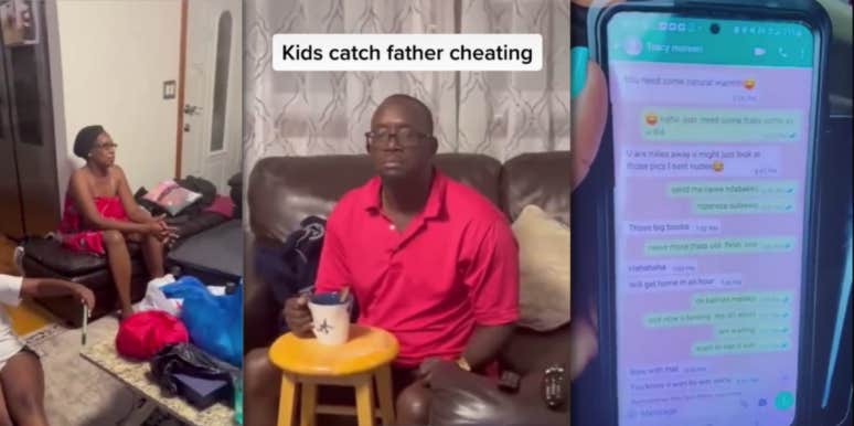 Kid's Read Dad's Inappropriate Texts To Other Women In Front of Their Mother Wife confronting husband about text messages