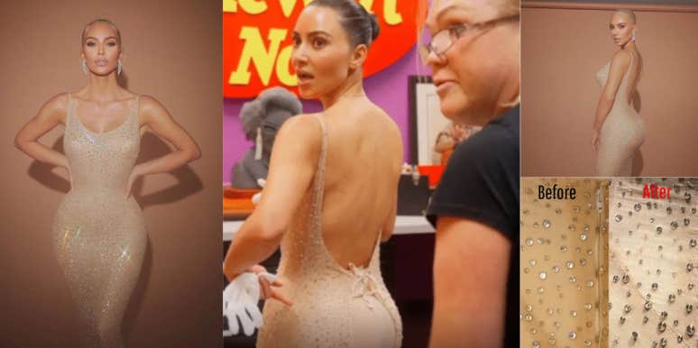 Kim Kardashian, Marilyn Monroe Dress, Before and After
