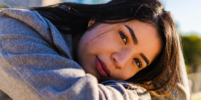 Learn from regret Woman contemplates regrets