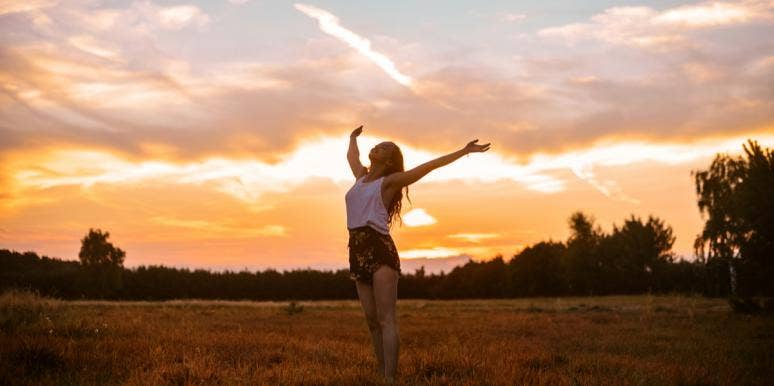 Sometimes You Have To Learn How To Say Goodbye To Yourself woman in sunset