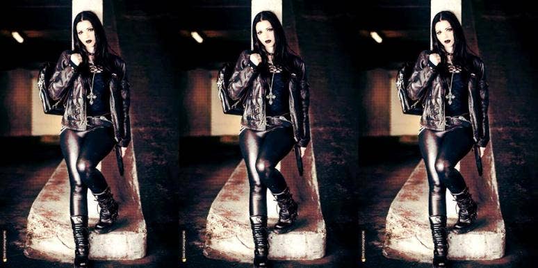 woman in leather woman in leather