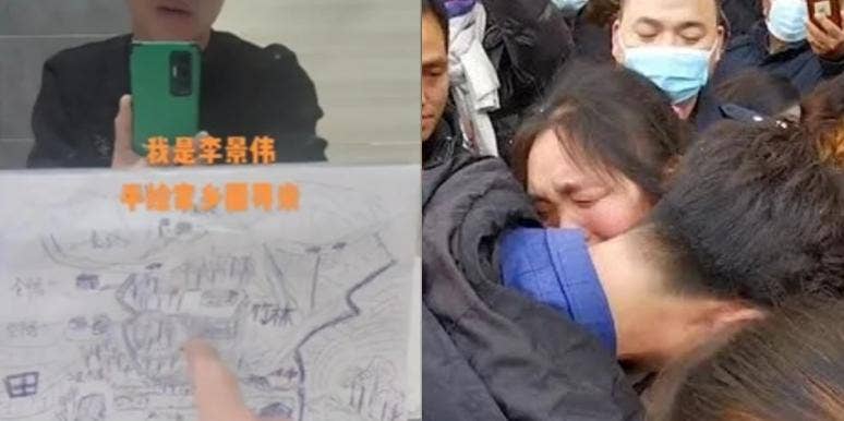 Man Who Was Kidnapped As A Child Reunites With Family After Posting Hand-Drawn Map Of His Home Online Li Jingwei hand drawn map, reunited with family
