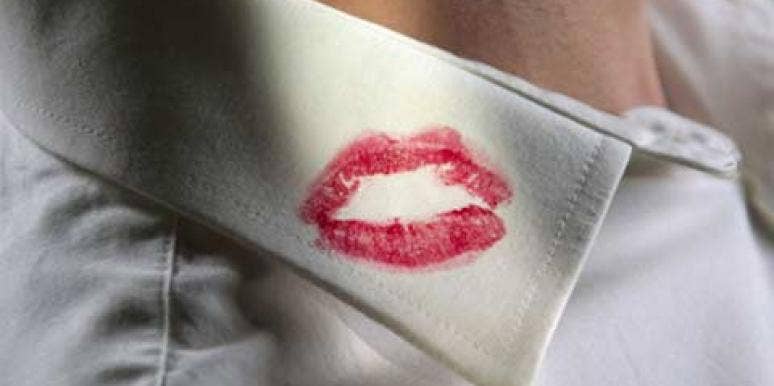 lipstick on collar