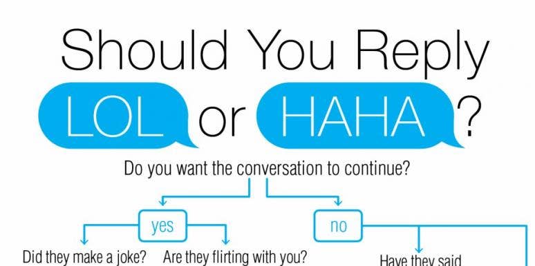 Hilarious Flowchart Tells You If You Should Text Haha Or Lol Hilarious Flowchart Tells You If You Should Text Haha Or Lol