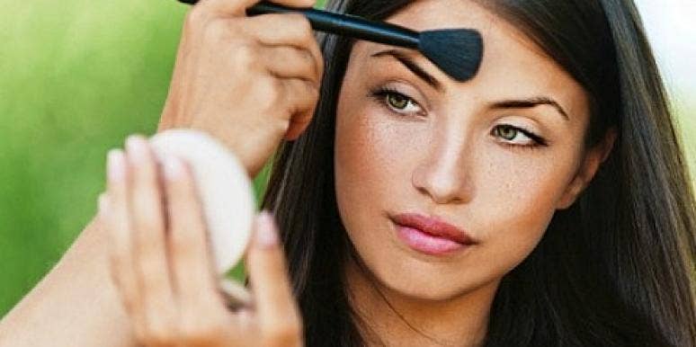 Could You Ditch The Makeup & The Mirrors? woman looking in mirror