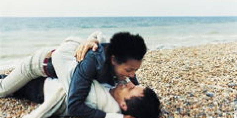 couple making out on beach