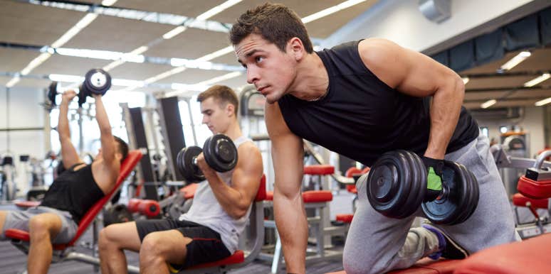Man Who Takes Ring Off At The Gym Gets Alcohol Poured All Over Him While Lifting Weights Alone Man lifting weights