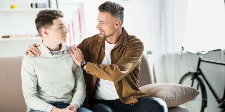 Man with teen son