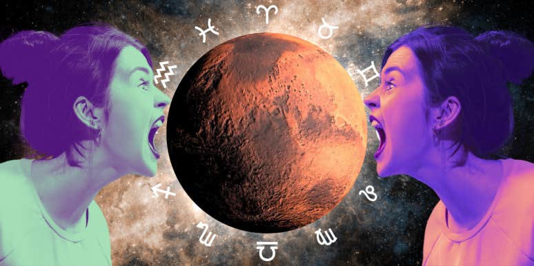women yelling at each other in front of mars