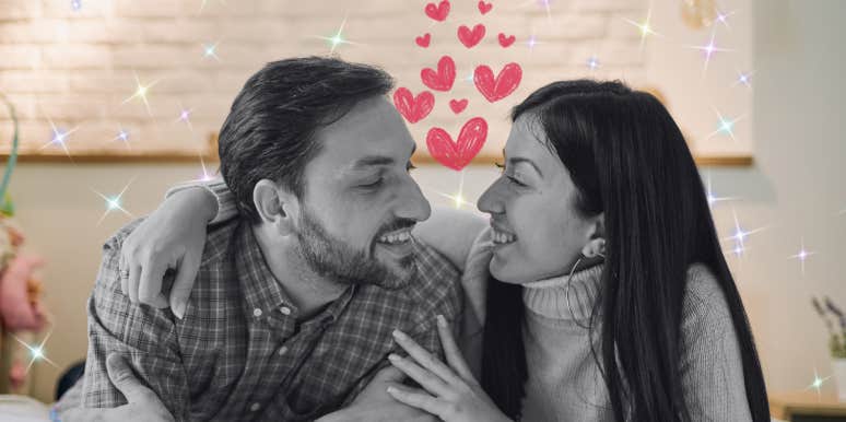 Happy couple looking at each other