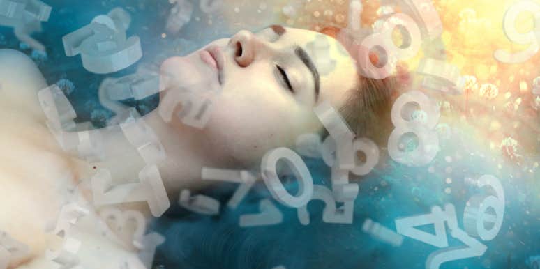 The Spiritual Meanings Of Numbers In Dreams sleeping woman with numbers on her