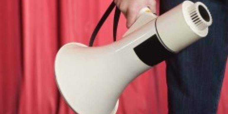 How To Decode Your Man's Messages megaphone in a man's hand