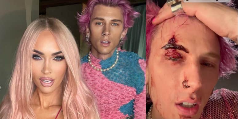 Fans Concerned After MGK Posts Video Smashing Glass On His Head Machine Gun Kelly, Megan Fox