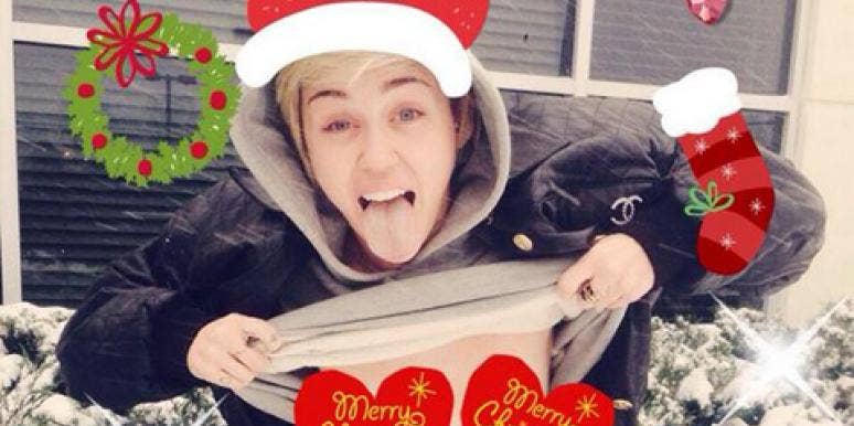 Miley Cyrus Nude Christmas Card Photo