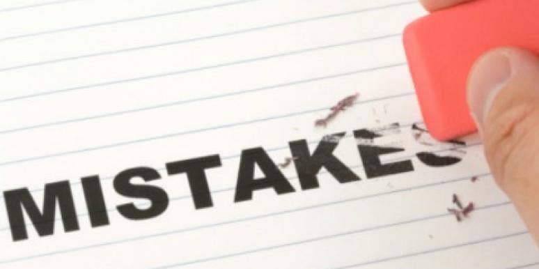 whiting out a mistake