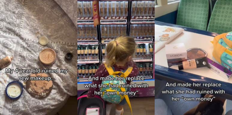 Destroyed makeup, 4-year-old daughter buying new makeup