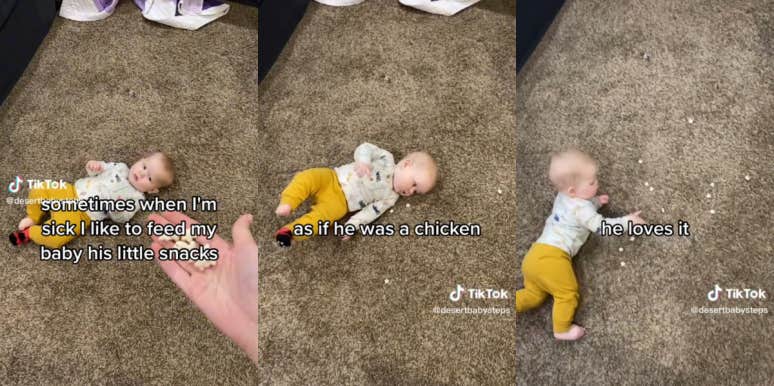 Mom Says She Likes To Make Her Baby Eat Off The Floor 'Like A Chicken' — Critics Slam Her For 'Dirty' Practice Baby snacks TikTok